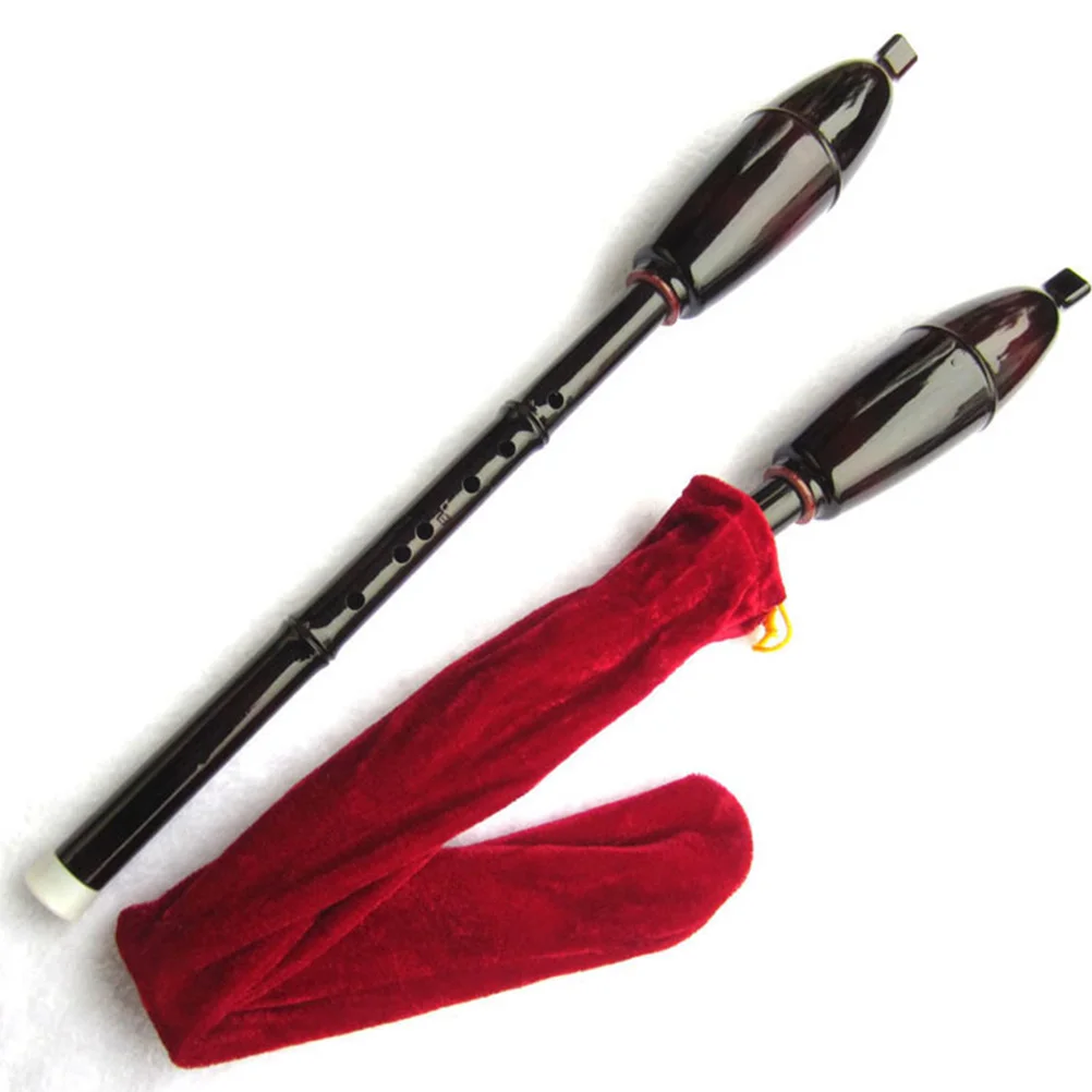 

1 Set Bawu Flute Traditional Resin Wind Instrument For Kids Beginners Polished Sound Holes With Storage Bag Portable Folk Music