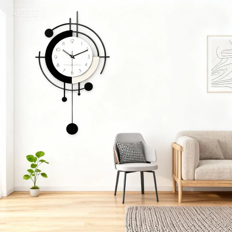 

Modern Simple Wall Clock Living Room Silent Luxury Creative Metal Casing Groot Nordic Bedroom Wall Clocks Gift Ideas Home Decor
