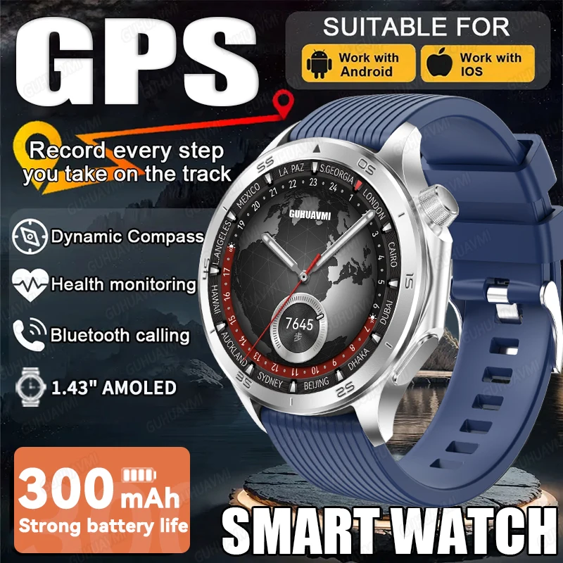 

2025 New For OPPO Watch X2 Smartwatch GPS Sport Compass Track Heart Rate Music Bluetooth Call IP68 Waterproof AMOLED Smart Watch