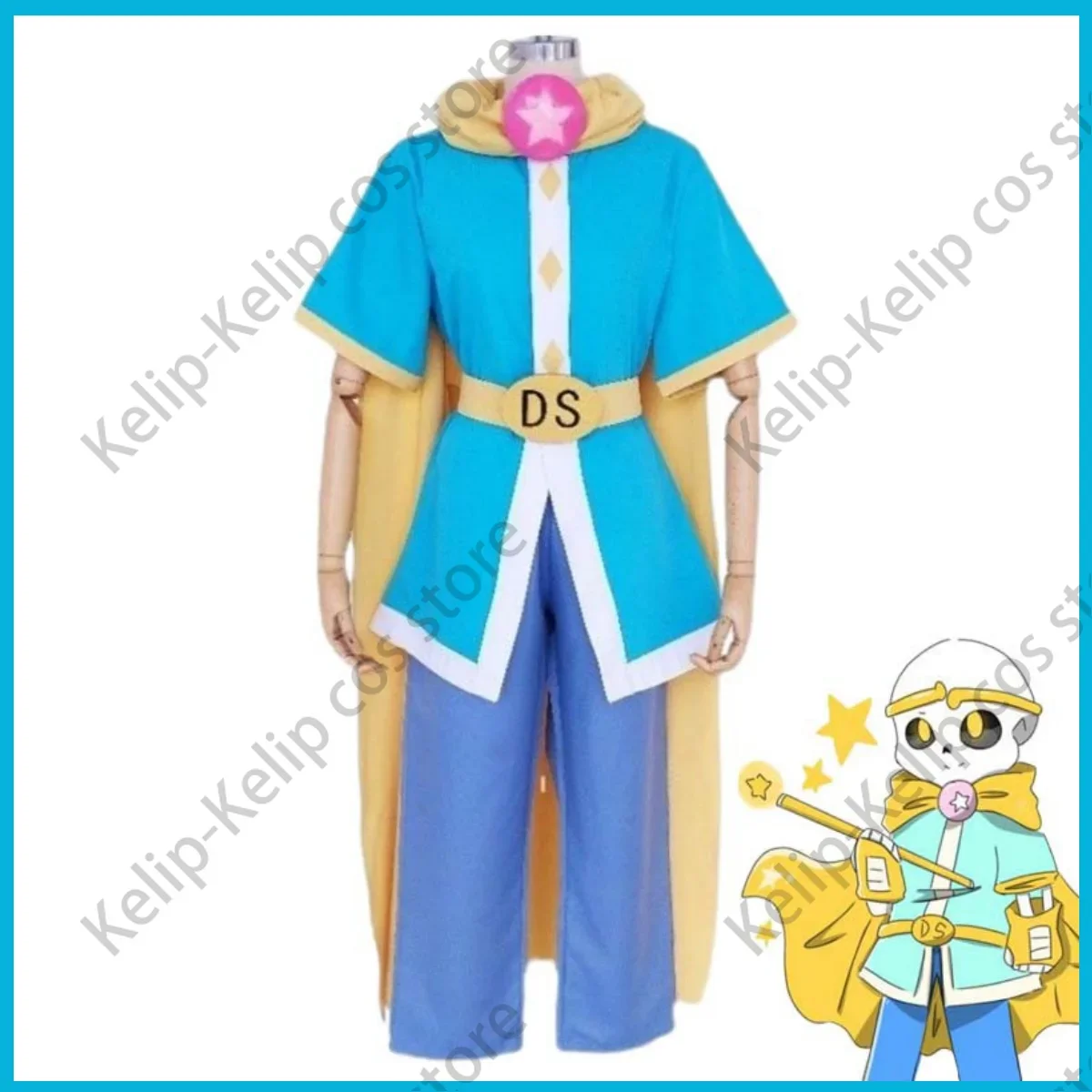 

Anime Game Undertale AU Dream Sans Cosplay Costume Yellow Cloak Cape Warrior Combat Uniform Adult Man Carnival Halloween Suit