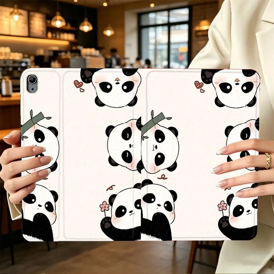Case for Apple iPad 10th 7/8/9th Pro11 13 Air 11 13 M4 M3 M2 A16 2026 with Pencil Slot Air 4/5/6th Blush Two Panda Art