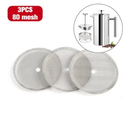 3 PCS of reusable stainless steel French filter press coffee machine, detachable mesh filter, coffee pot filter cartridge