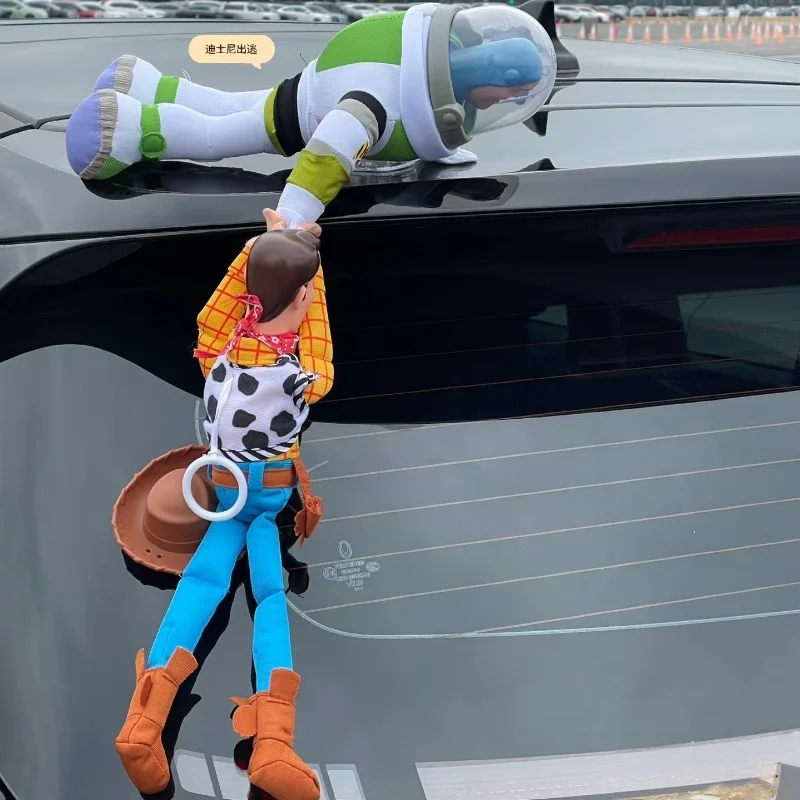 45cm Toy Story Sherif Woody Buzz Lightyear muñecos de coche juguetes para colgar en el exterior lindos accesorios para automóviles muñeca de decoración de coche