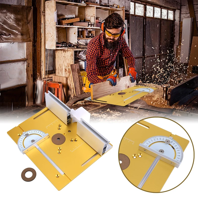 Router Lift Kit W/ Aluminum Router Plate For Diameter Motors Woodworking Router Table Workbench Trimmer Engraving Machine