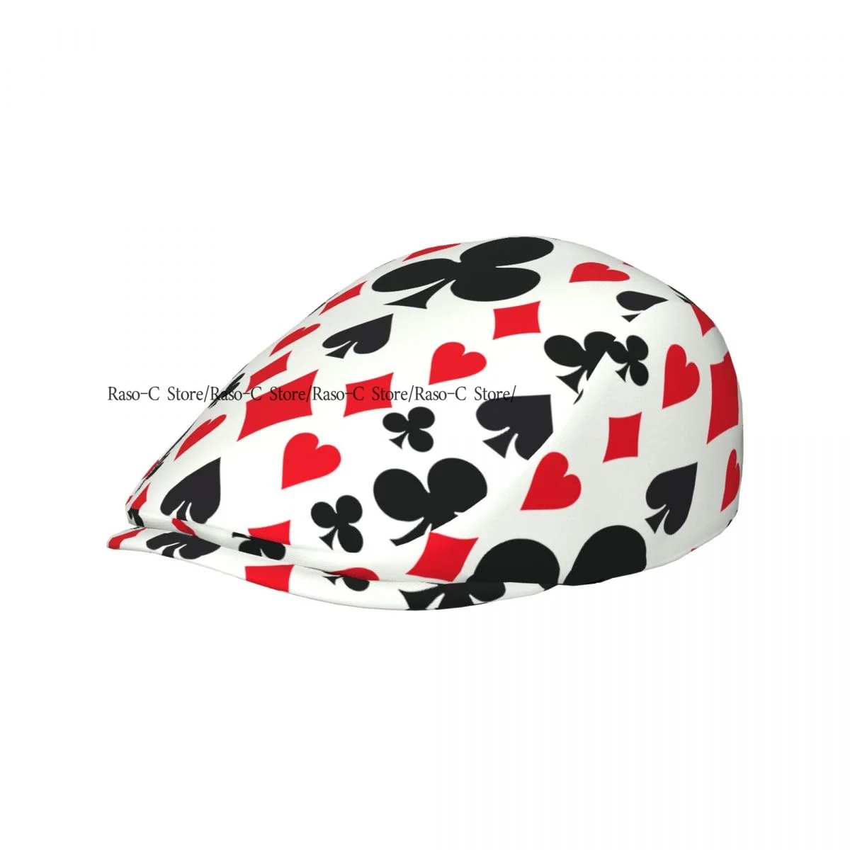 British Gatsby Newsboy Cap For Adults Poker Card Suits Illustration Flat Peaked Cap Autumn Winter Beret Hat