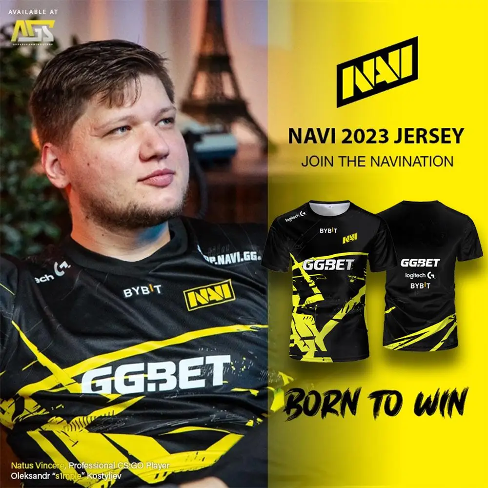 CSGO NAVI S1mple Same Style Uniform Unisex Quick Dry Breathable E-Sports Enthusiast Casual Short Sleeve Tops