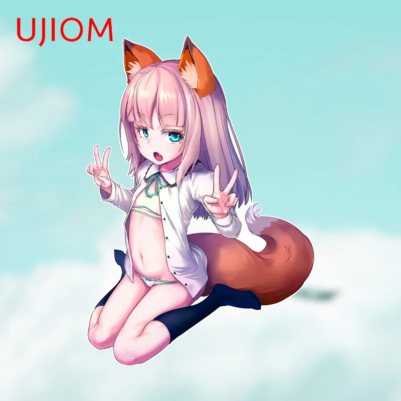 

UJIOM For Furry Cute Fox Girl Wall Stickers Bedroom Waterproof Decals Living Room Trunk Wardrobe Bathroom Decoration Decals