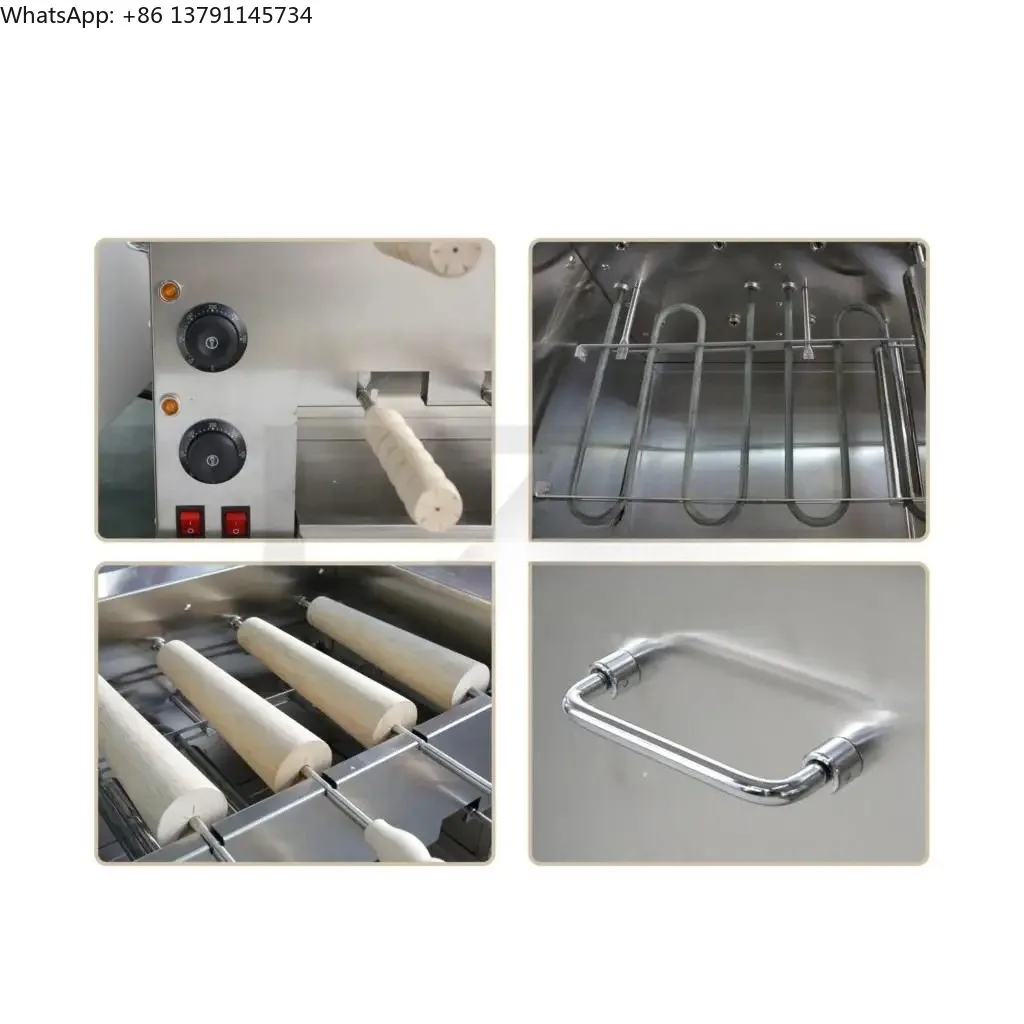 220V 110V Chimney Cake Oven Roll Grill Machine Stainless Steel Bread Roll Ice Cream Cone Waffle Maker