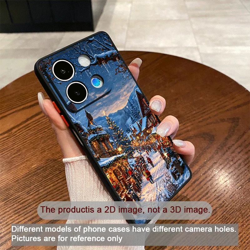 الشتاء الثلوج مشهد شجرة عيد الميلاد الفن قضية الهاتف لسامسونج غالاكسي A56 A55 A54 A53 A52 A51 A16 A15 A14 A07 A06 الغطاء الخلفي الصلب