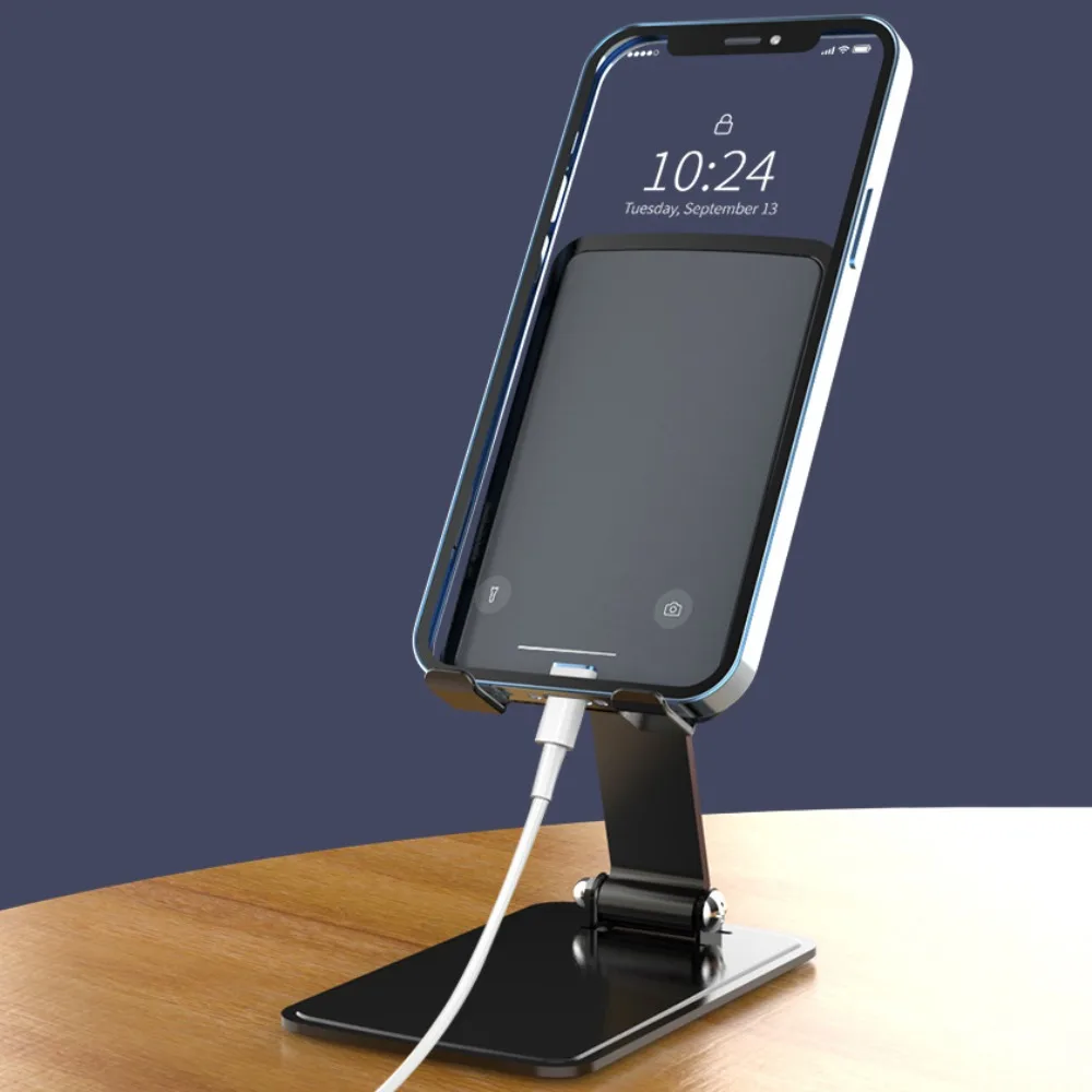 

Foldable Mobile Phone Holder Portable Adjustable Mobile Phone Stand Non-slip Metal Table Cell Phone Bracket Tablet