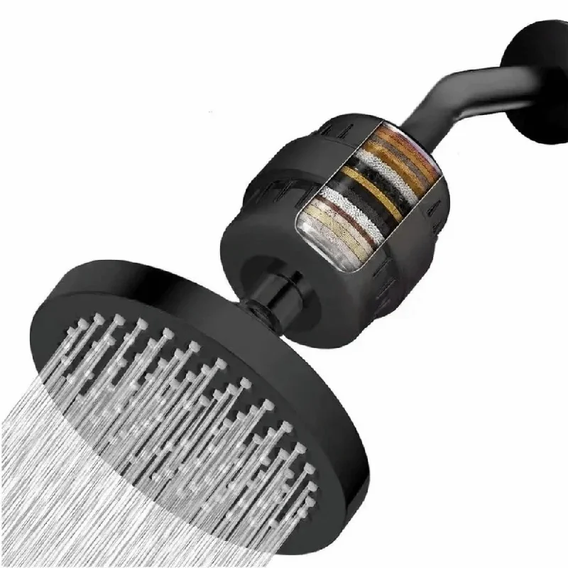 

15/20 Stage Shower Filter Set,6 Inch Overhead Rain Shower Head,Bathroom Water Purifier for Hard Water, Chlorine Removal Shower
