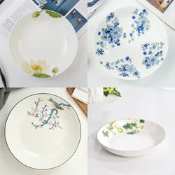 9inch, bone china table plates, Chinese painting design, porcelain french tableware, ceramic dishes, chafing dish, kitchen plate