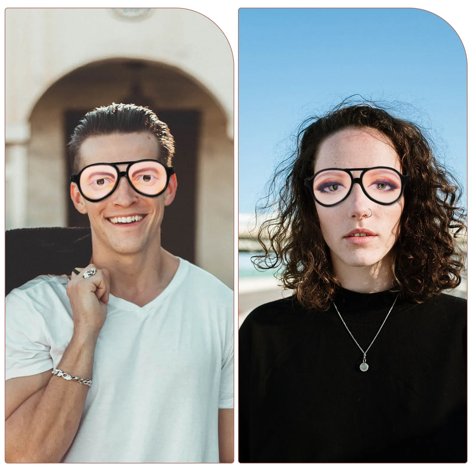 

4Pcs Funny Eye Glasses Novelty Eyeglasses Party Photo Prop Prank Tricking Supplies Glasses with Eyes Photo Props