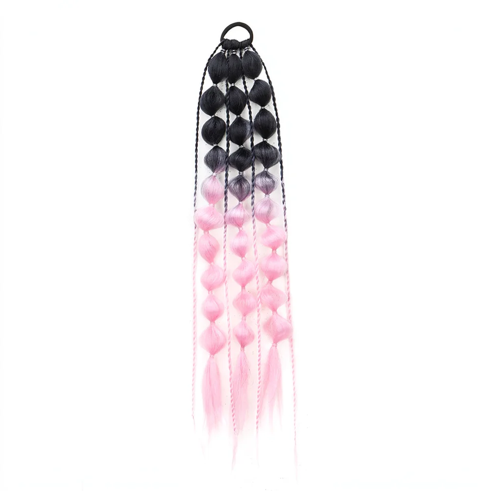 Trendy Synthetic Lantern Bubble Ponytail Hair Extension Twisted Braid Style For Women Fashion Party Hair Accessory
