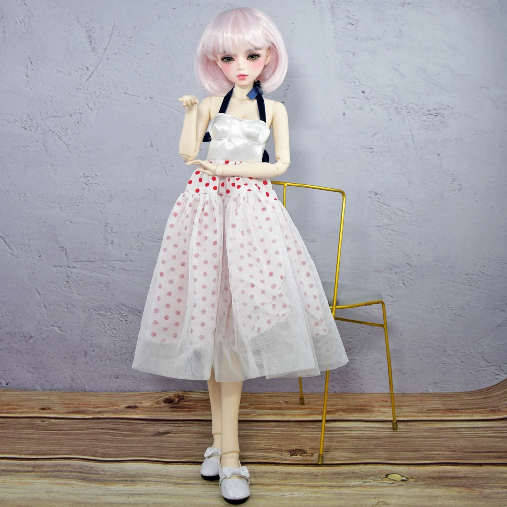 YUTOTUE 22 inch Height Female Doll Fashion Doll Toy with Long Dress Shoes Short Hair Wigs BJD DOLL