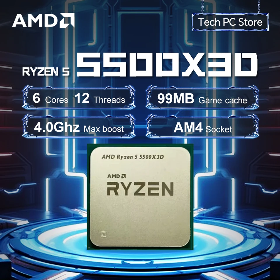 AMD Ryzen 5 5500X3D 3GHz 6コア 12スレッド ソケットAM4 R5 5500X3D