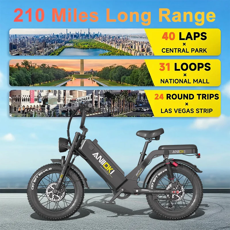 

Electric bike 2800W Dual Motor 52V 70Ah Electric Bicycl 32mph Long-range Electric Bicycle ANIIOKI AQ177 AWD Adult E Bike