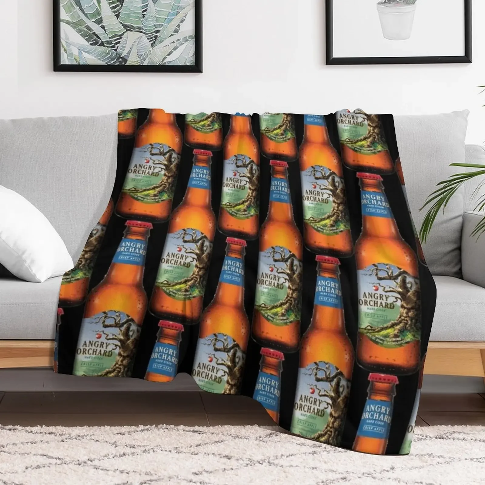 Angry Orchard - Hard Cider - Crisp Apple Throw Blanket Luxury Designer warm winter Camping Blankets