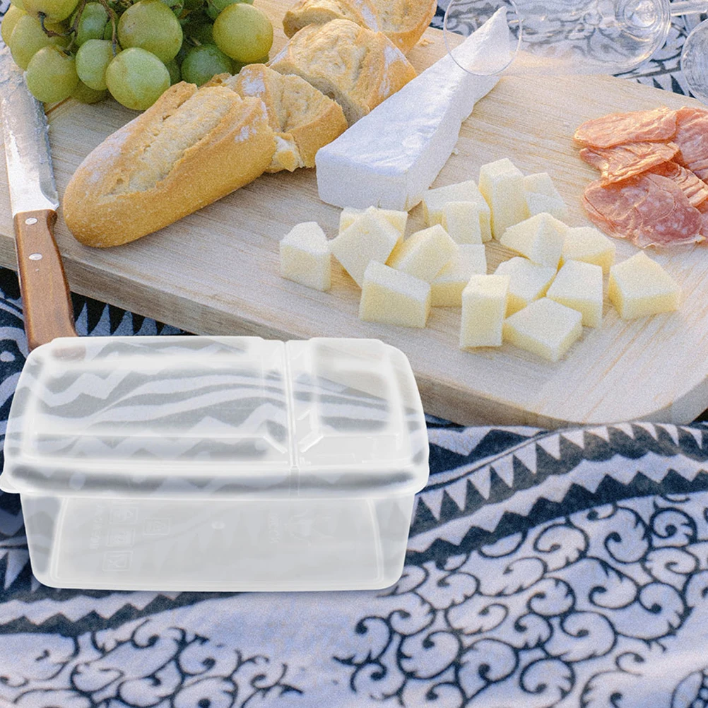 

2Pcs Cheese Storage Box Clear Airtight Lid Reusable Container for Fridge Organization Butter Cheese Keeper Fridge Organization