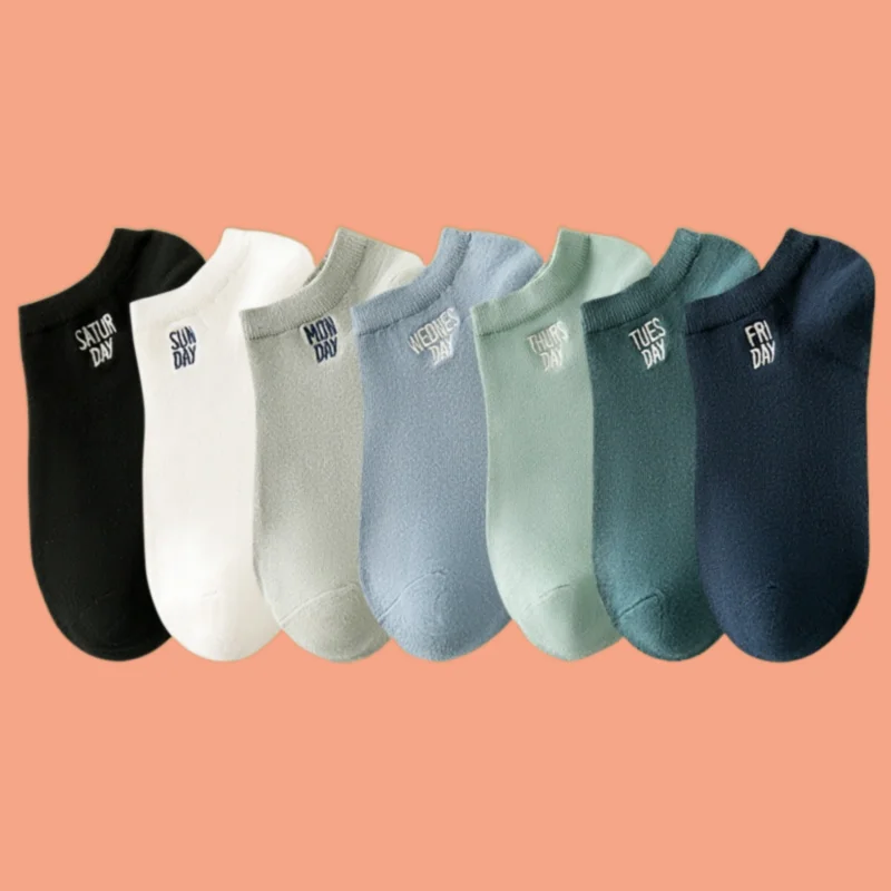 Chaussettes fines à tube court pour hommes, chaussettes respirantes, chaussettes de bateau à talon sans chute, dépistolet ant, absorbant la sueur, 7/14 paires, nouveau