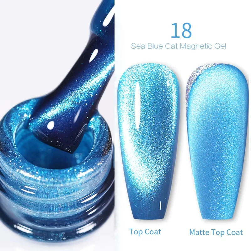 BORN PRETTY Funkelnde Glasperle Katze Magnetischer Gel-Nagellack Flash White Spar Red Color Semi Permanent Soak Off UV Gel Lack