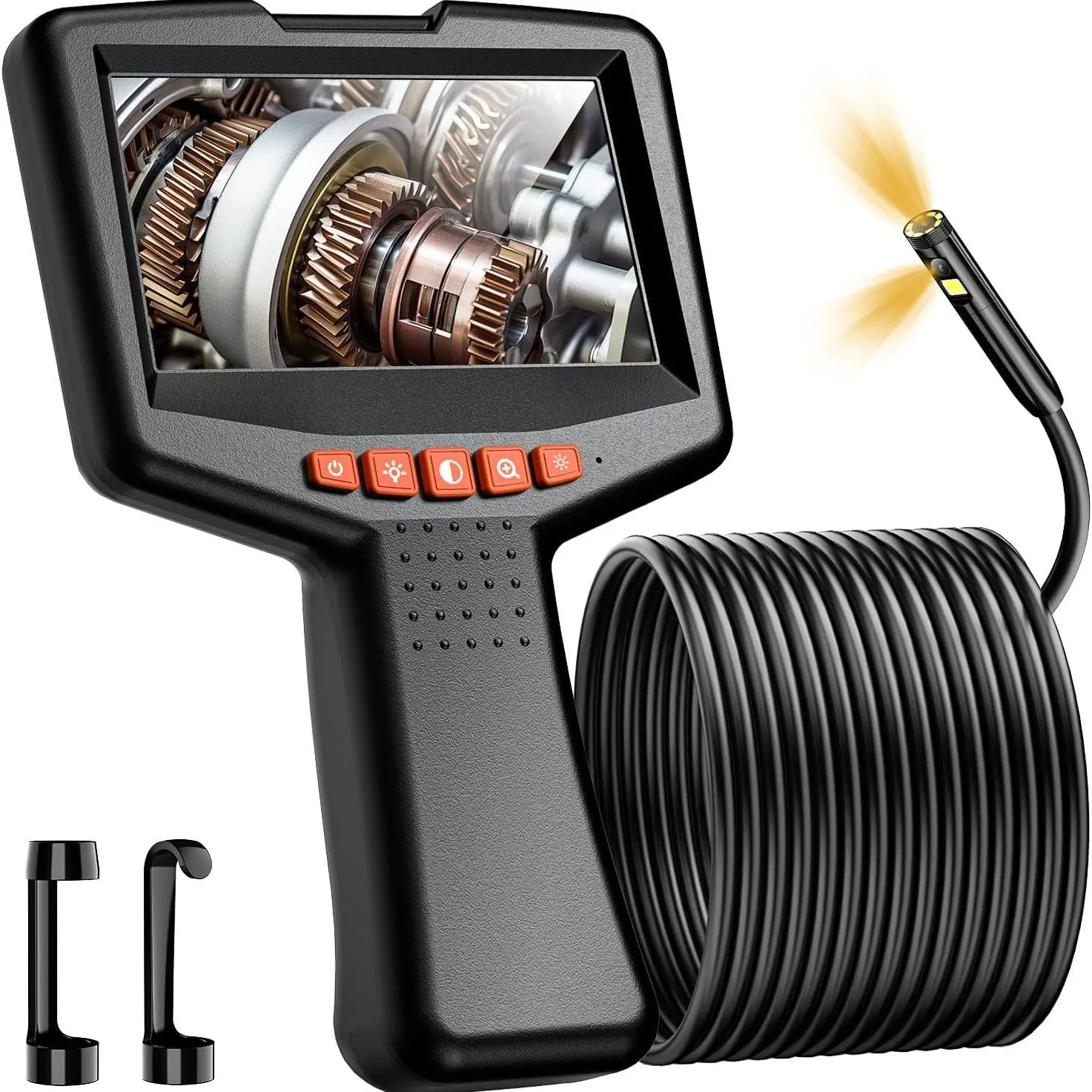 

4,3-дюймовый IPS-экран, 2 МП, 1080P, 5,5 мм, промышленный эндоскоп, двойной объектив, CMOS-бороскоп, вид сбоку, вид спереди, цифровой микроскоп