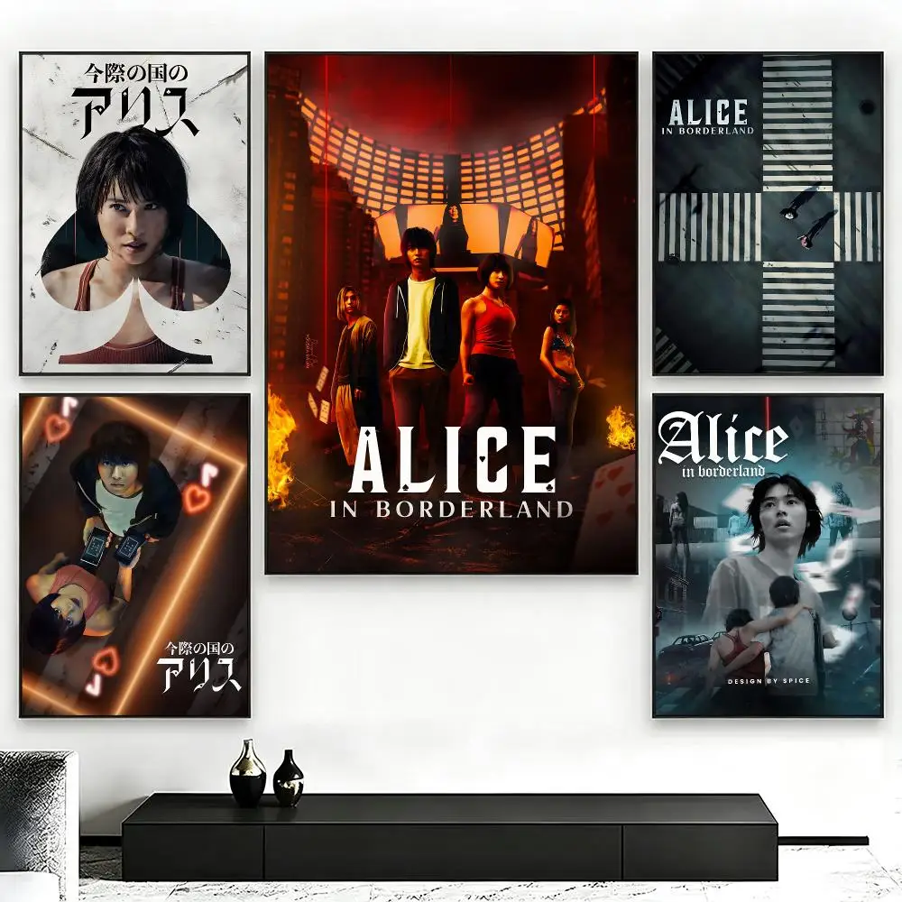 Tvshow Alice in BorderlandS Poster Poster Nordic HD Self-Adhesive Wall Sticker Home Café Bedroom Living Room Art Decor Gift