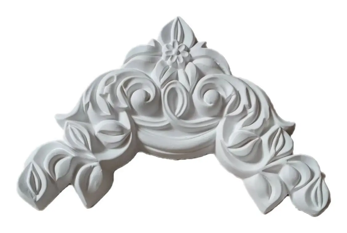PU New 3D White Modern Design Corner Flower Living Room Background Wall Border Decoration For Villa Application