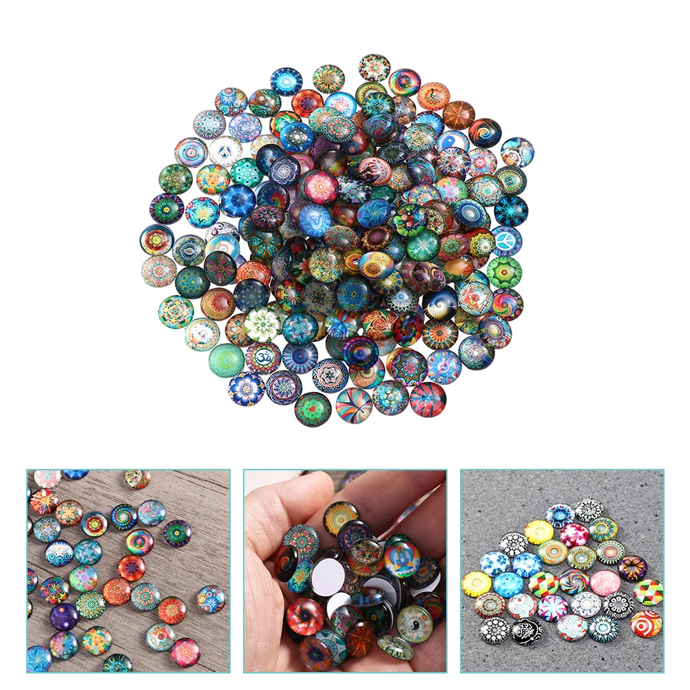 50 Pcs Half Round Dome Cabochons Hat Accessories Patch DIY Craft Agate Gemstone