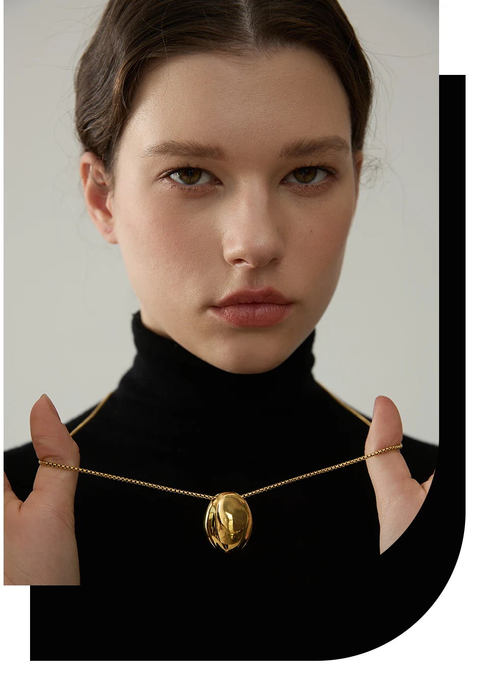 Yhpup 70 cm minimalistische lange Unisex-Pullover-Kette, Schmuck, 316l-Edelstahl, ovaler Anhänger, Halskette für Männer und Frauen, wasserdicht – Detail 6