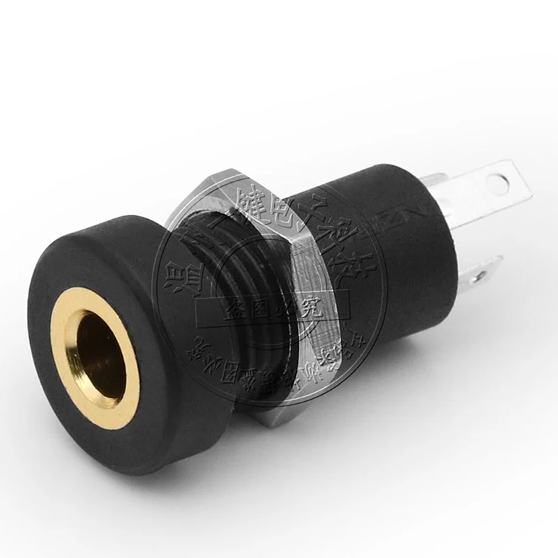1Pcs PJ392A 3.5มม.ช่องเสียบหูฟัง3 Pole สีดำสเตอริโอบัดกรีแผงสามหรือสี่ฟุตภายในสกรูด้าย