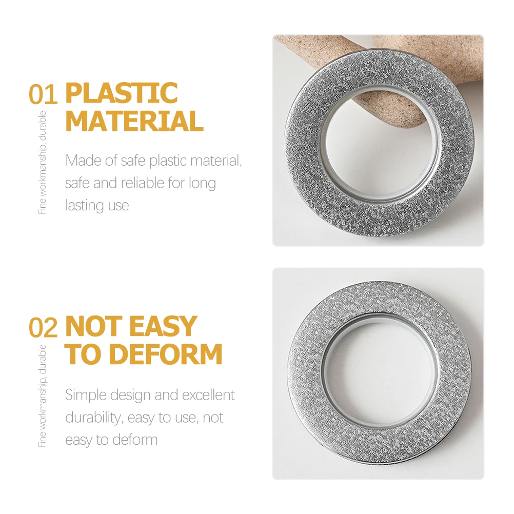 

6Pcs Reusable Plastic Curtain Grommets Simple Design Practical Function Window Curtains Drapery Grommets Curtain Supplies