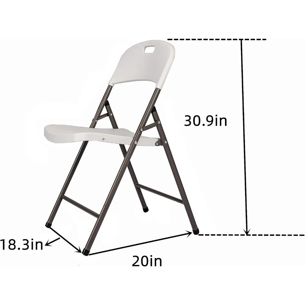 Cadeira de plástico dobrável para crianças, capacidade de 350 libras, 6 cadeiras escolares Pack, branco 6-picaretas