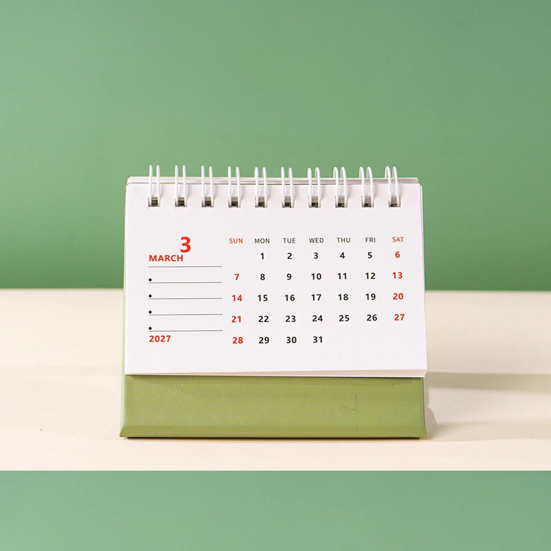 2027 Solid Morandi Color Mini Desk Calendar Standing Flip Monthly Planner Office Home Student Desktop Decor Stationery Gift