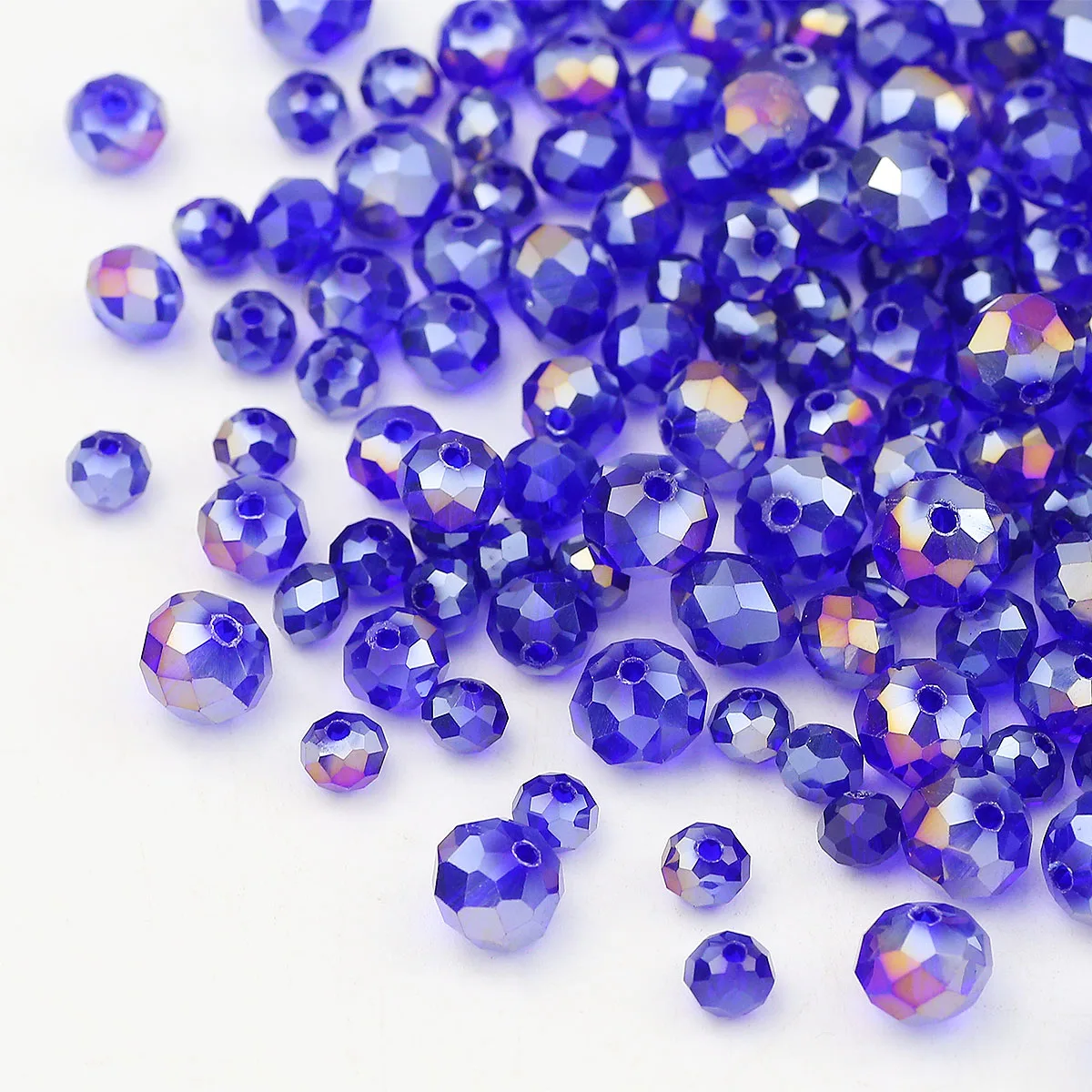 2-10mm 20-200pcs Faceted Flat Round Navy AB Color Austrian Crystal Loose Spacers Beads For Jewelry Making DIY Charms Accessories