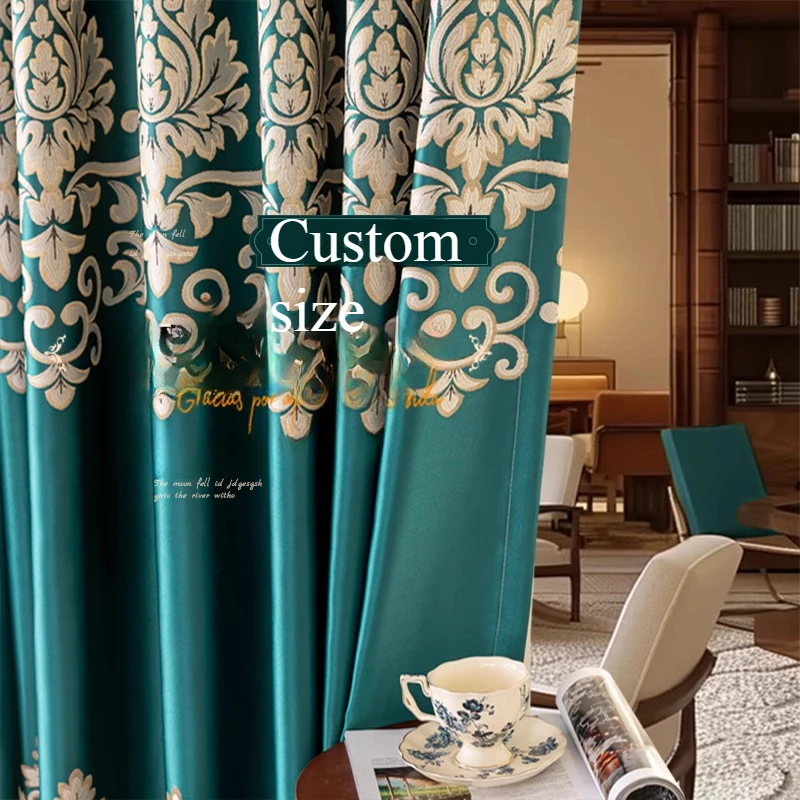 New Blackout Curtain Finished Product Bedroom Bay Window Jacquard Living Room Heat Insulation Sun Protection Sunshade Cloth