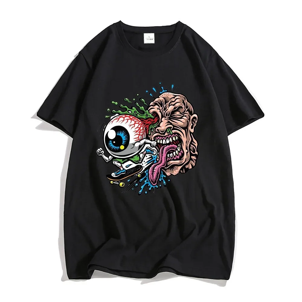 The Eye of Skateboarding Tee-shirt 100% Cotton Male/Female T-shirts Short Sleeve Casual Graphic Tshirts Streetwear Mens Tops Tee