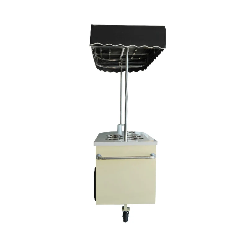 Mobile Ice Cream Push Gelato Cart With Cooler Box Ice Cream Gelato Cart