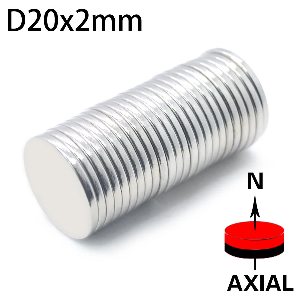 20x2mm  Round Magnet 2x2,4x2,5x2,6x2,8x2,10x2,12x2,15x2  Neodymium N35 Permanent NdFeB Super Strong Powerful Magnetic imane Disc