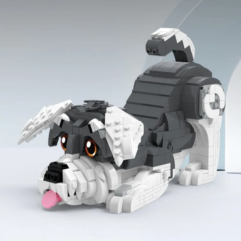 Novo schnauzer husky filhote de cachorro blocos de construção conjuntos 635/757 pçs figuras brinquedo estatueta coleção tijolos decoração para casa brinquedo crianças presentes