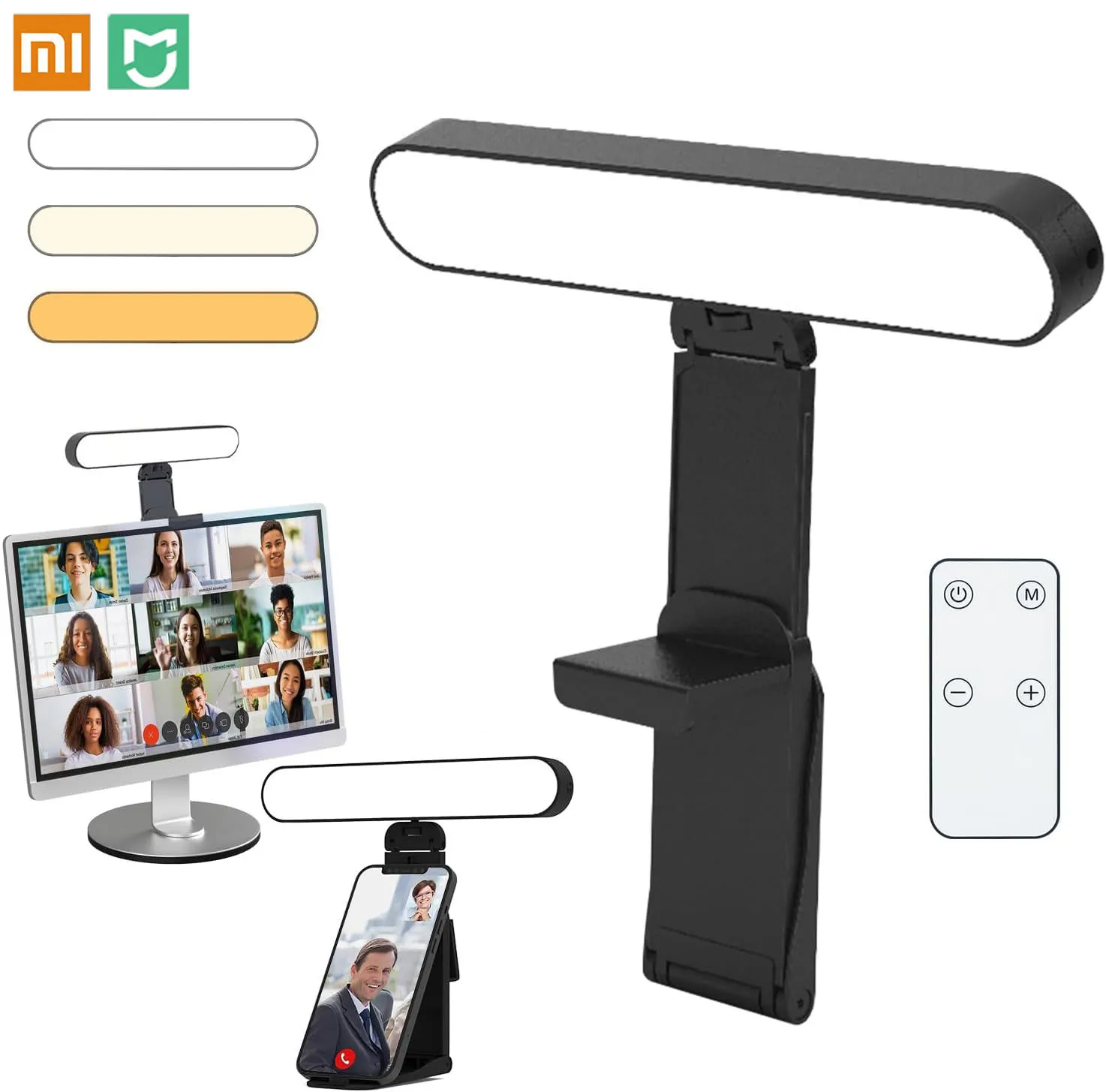 Xiaomi Mijia Touch LED Night Lamp Monitor Light Bar USB 3 Colors Remote Control For Bedroom Bedside Table Flexo Lighting