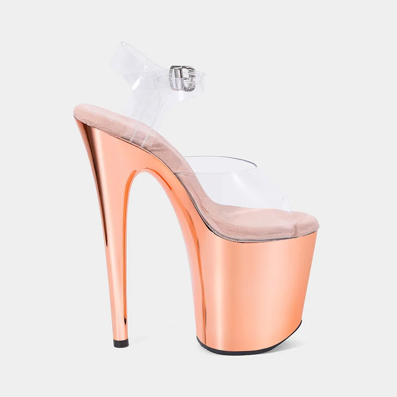 الكهربائي شفافة 20 سنتيمتر مثير للماء الجدول أنابيب الصلب الرقص الصنادل ملهى ليلي أحذية نسائية