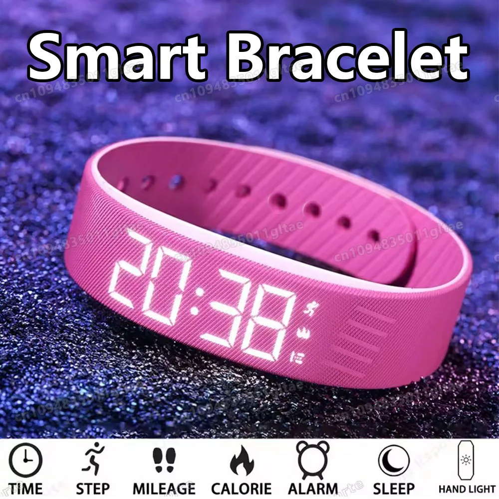 LED Digital Smart Bracelet Waterproof Smart Clock Smartband Vibration Alarm Reminder Running Pedometer Monitor Smart Band ‎HT30