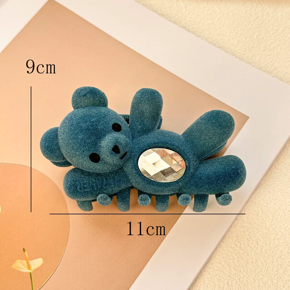 1 Stück süße winkende Teddybär-Haarspange mit hohem ästhetischem Wert, Strass-Stirnband, Hai-Clip, Valentinstag-Haar-Accessoire – Detail 10