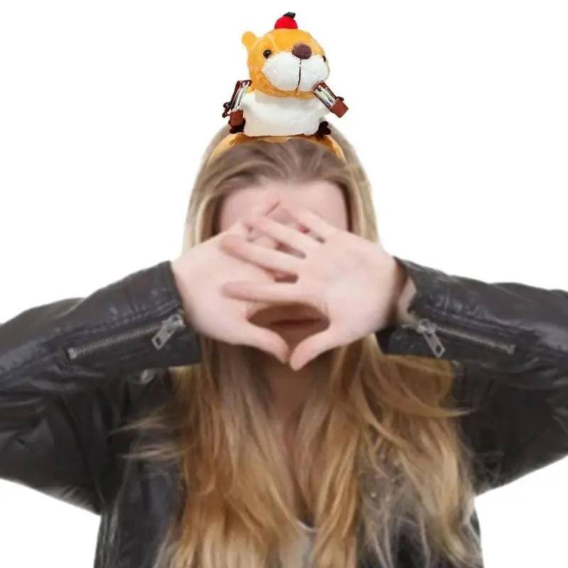 652F パフォーマンス漫画リスの形のヘッドバンドカーニバルパーティーぬいぐるみかぶと映画愛好家コスプレアニメツール