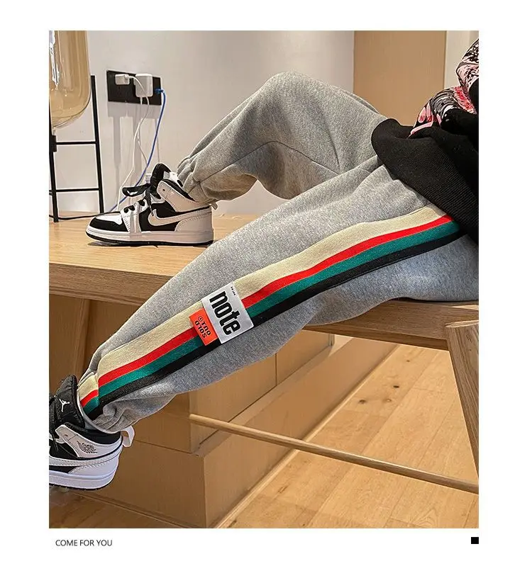 

Boys Pants Fashion Striped Trend Sport Casual Pants Spring Fall Teenage Cotton Sweatpants Boy Harem Pants Kids Bottoms