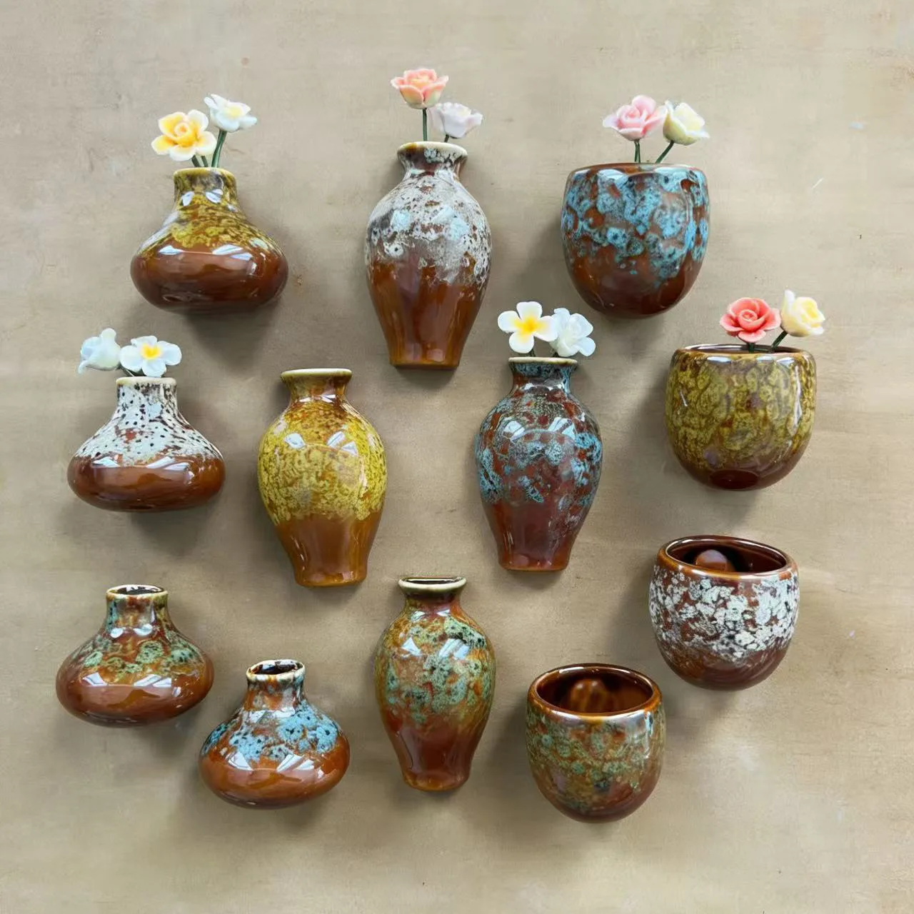 Ceramic blue and white porcelain vase three-dimensional refrigerator magnet souvenir jewelry business gift magnet for foreigners