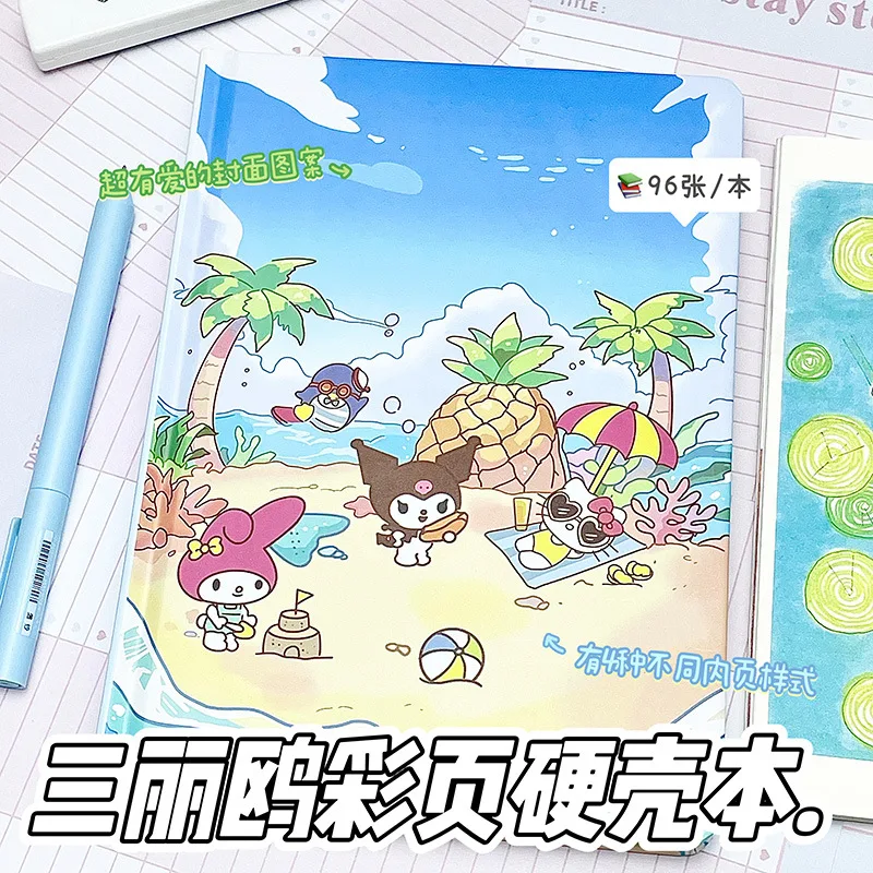 

New Sanrio Kuromi Notebook: Cartoon-Print Hardcover with Illustrated Inner Pages - Perfect Gift For Girls