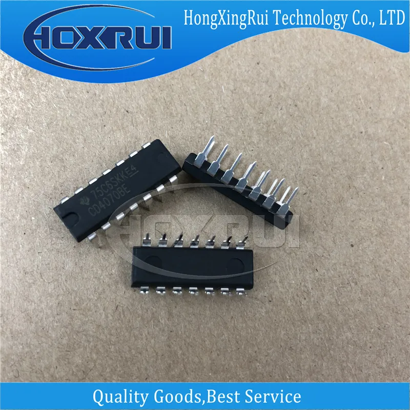 (25 pieces),CD4070BE,DIP-14,Xor gate, 4 gate, 2 input, 6.8mA, 3V to 18V,