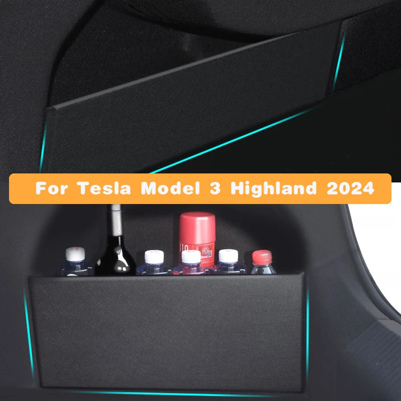 For Tesla Model 3 Highland 2024 Trunk Partitions Both Sides Trunk Storage Organizer Modification Interior Decoration Accessories